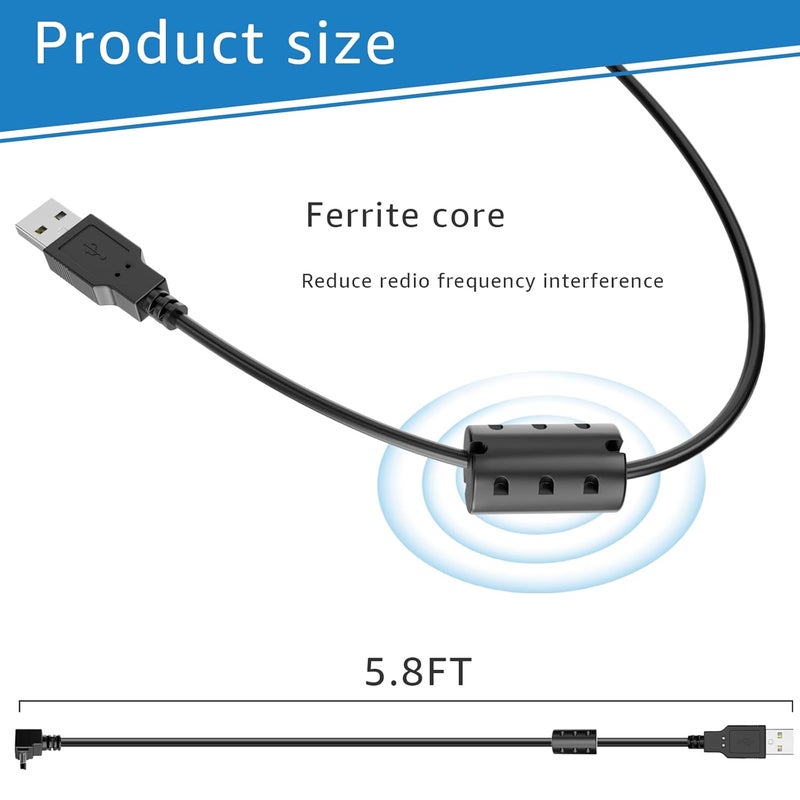 Hodeoo for Garmin GPS Charger Cable Mini USB - for Modles Nuvi,Drive,DriveSmart,DriveAssist,Dezl,GPS TA20 etc. 5.8FT - Image 2